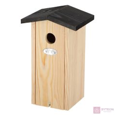 Fa madárház cinegéknek, fekete tetővel, 28 cm