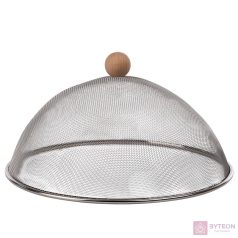   Rozsdamentes acél ételtakaró búra, szürke, 30 cm átmérőjű