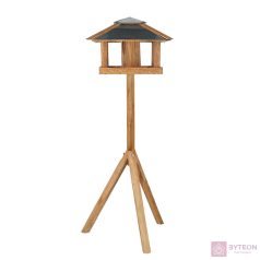 Négyzet alakú tölgy madáretető állvány magtárolóval Négyzet alakú tölgy madáretető állvány magtárolóval