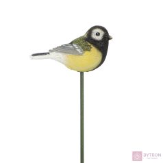   Leszúrható kismadár polyresin szobor, széncinege, kültéri és beltéri dekorációs kiegészítő