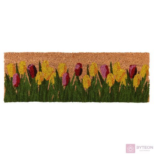 Tulipános kókuszrost lábtörlő, 75 x 25 cm
