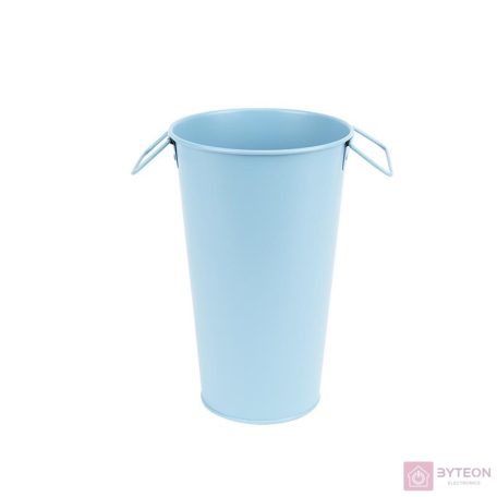 Fém váza, 1,2 literes, világoskék, 18 cm