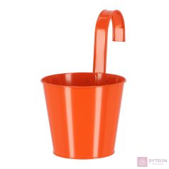 Korlátra akasztható kampós virágcserép, 16 cm átmérőjű, narancssárga   Korlátra akasztható kampós virágcserép, 16 cm átmérőjű, narancssárga