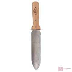   Rozsdamentes acél Hori Hori kés tokkal, kőrisfa nyéllel,  32 cm