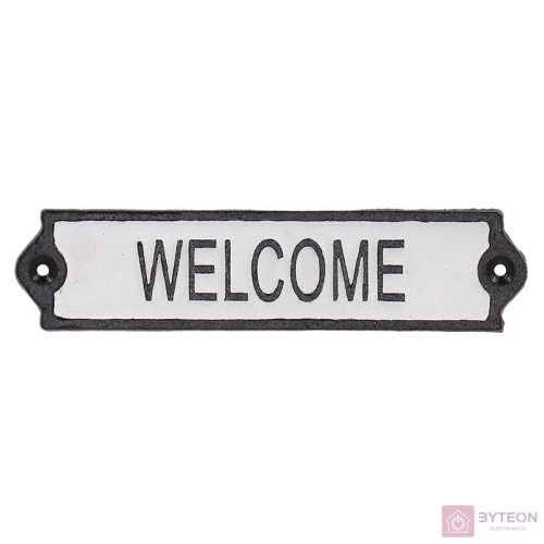 Öntöttvas 'Welcome' tábla, 21 cm