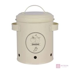   Vöröshagyma fém tároló, szellőző nyílással, 1,9 literes