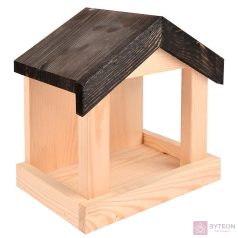 Fali fa madáretető, fekete tetővel, 23 cm Fali fa madáretető, fekete tetővel, 23 cm