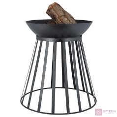   Kettő az egyben fém tűzrakó tál és kosár, 47 cm átmérőjű