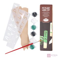   Kifesthető palánta és növény jelölő szett, festékkel, ecsettel, festő sablonnal és jelölővel