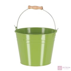 Cink kerti vödör, fa fogóval, 4,5 literes, zöld