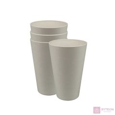 Bioplasztik 4 db-os pohár szett fehér, 400 ml