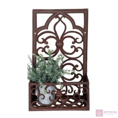 Öntöttvas fali virágtartó, szögletes