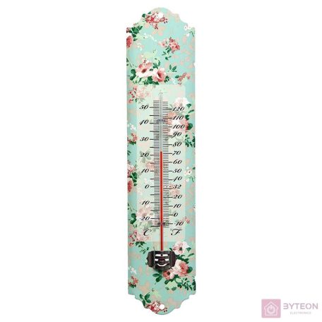 Rózsa mintás hőmérő, 30 cm
