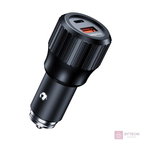 Choetech 63W Dual USB-C 45w + USB-A 18w gyors autós töltő (fekete)