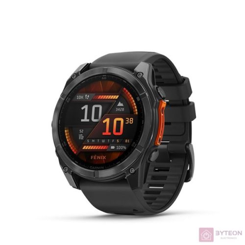 fenix 8, Slate grey w/Black Silicone Band, 51 mm