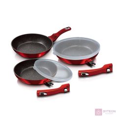   Berlinger Haus BH/7053 Metallic Line Burgundy Edition levehető nyéllel 5 részes serpenyő szett