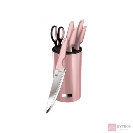 Berlinger Haus BH/2797 rozsdamentes acél állvánnyal, pink 7 részes késkészlet