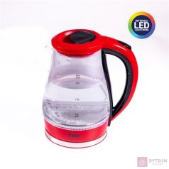 TOO KE-820 1,7L-es piros prémium üveg vízforraló