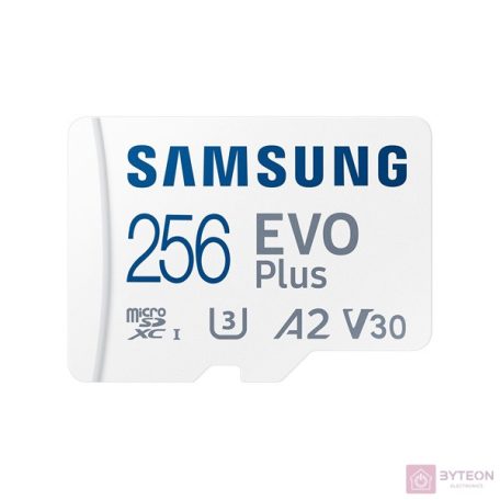 Samsung 256GB SD micro EVO Plus (SDXC Class10 UHS-I) (MB-MC256SA/EU) memóriakártya adapterrel