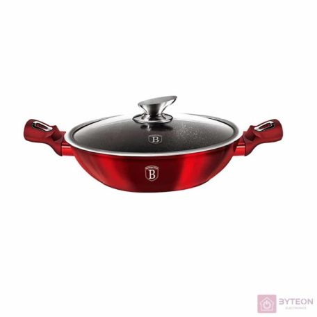 Berlinger Haus BH/7110 Metallic Line Burgundy Edition 30 cm fedővel, wok
