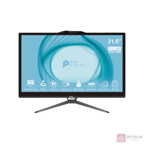 MSI Business PRO AP222T 13M-229 21,5"FHD Touch/Core i5-13400/8GB/512GB/fekete All-in-One asztali számítógép