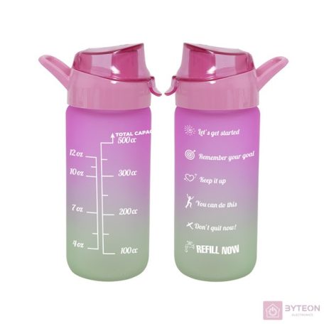 IRIS színátmenetes üveg kulacs 500ml, rózsaszín 111808-161