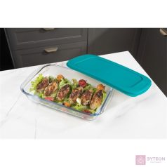   TOO KT-102 üveg 2200 ml-es hőálló négyzetes ételtároló műanyag tetővel