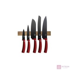   Berlinger Haus BH/2886 burgundi 6 részes késkészlet akácfa mágneses akasztóval