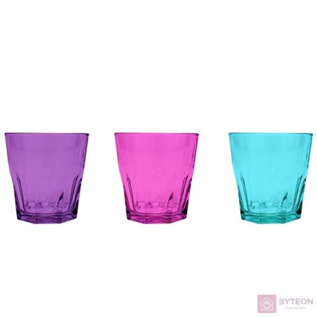 IRIS színes üveg pohár 245ml, lila, rózsaszín vagy kék színben 131607-001