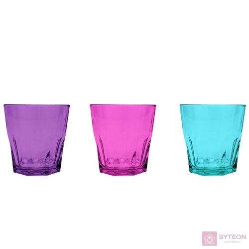 IRIS színes üveg pohár 245ml, lila, rózsaszín vagy kék színben 131607-001