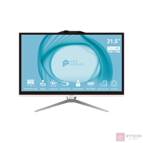 MSI Business PRO AP222T 13M-230 21,5"FHD Touch/Core i5-13400/8GB/512GB/fehér All-in-One asztali számítógép