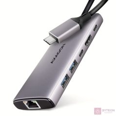 Axagon HMC-6G2L 10Gbps 6in1 szürke Type-C hub