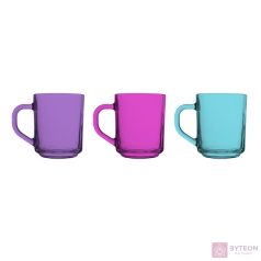   IRIS színes üveg bögre 246ml, lila, rózsaszín vagy kék színben 131563-001