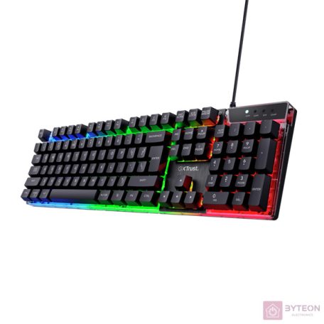 TRUST 25458 GXT 835 Azor HUN vezetékes fekete gamer billentyűzet