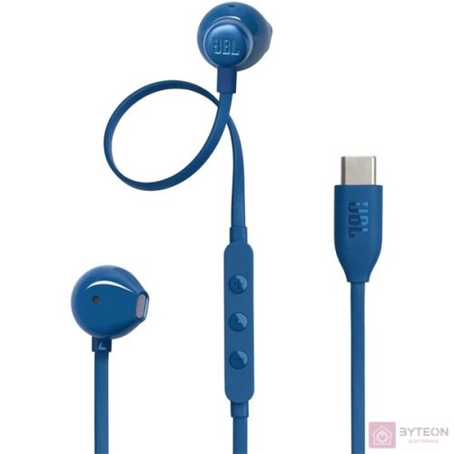 JBL T 305 C BLU vezetékes USB C mikrofonos kék fülhallgató
