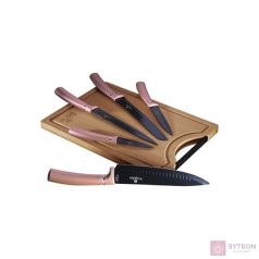   Berlinger Haus BH/2554A bambusz vágódeszkával, pink 6 részes késkészlet