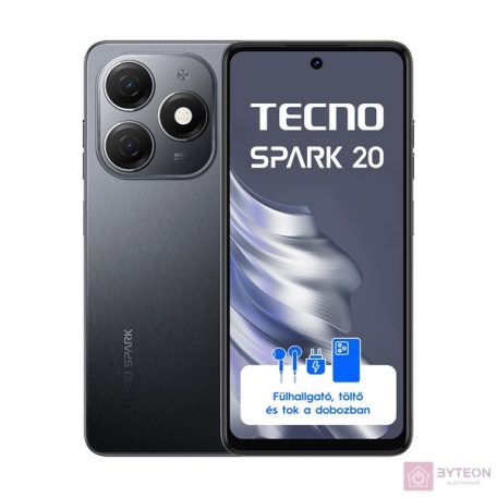Tecno Spark 20 6,56" LTE 8/256GB DualSIM Gravity Black okostelefon