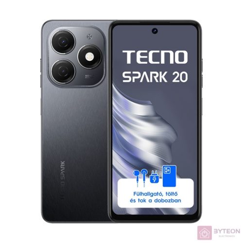 Tecno Spark 20 6,56" LTE 8/256GB DualSIM Gravity Black okostelefon