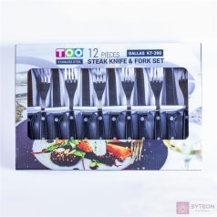 TOO KT-390 DALLAS 12 db-os steak kés és villa készlet
