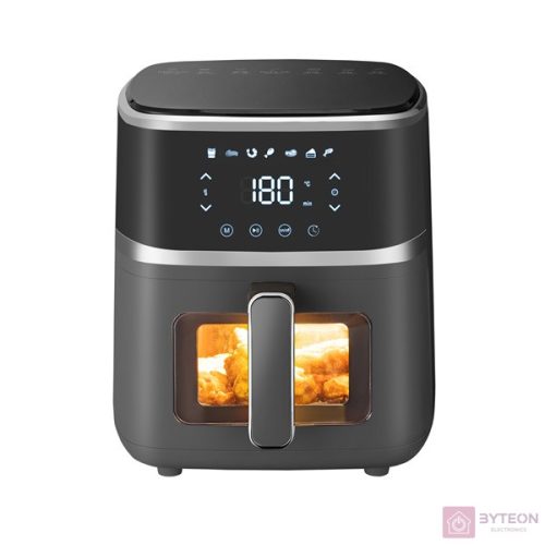 TOO AF-150B-1350 W fekete 5 L forrólevegős ablakos sütő digitális vezérléssel (air fryer)