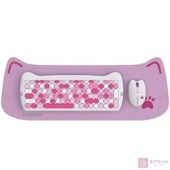   Canyon HSET-W6 HU Kitty Edition rózsaszín vezeték nélküli billentyűzet és egér