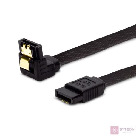 SATA adatkábel 50cm 1x90-os Savio GAK-08 fekete