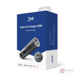   Autós töltő 1xUSB + 1xUSB-C aljzattal 3mk Hyper Car Charger 100W