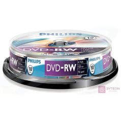DVD lemez Philips 4,7GB -RW 4x 10lemez/henger PH386290