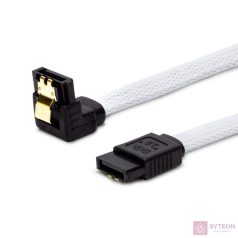 SATA adatkábel 50cm 1x90-os Savio GAK-07 fehér