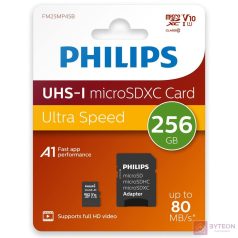 SD Micro 256GB XC Philips 1Adapter UHS-I U1