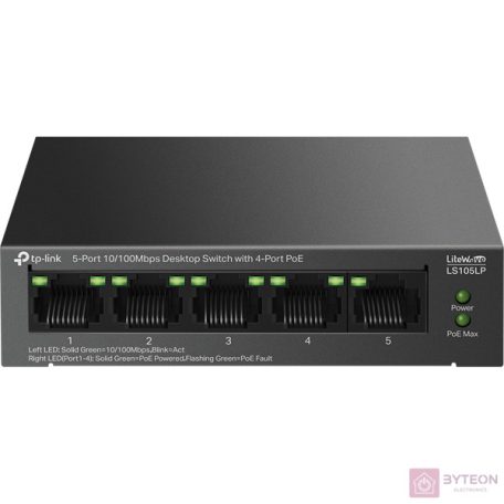 TP-Link LS105LP 5-Port 10/100Mbps Desktop Switch with 4-Port PoE