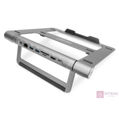   Digitus DA-90440 Variable Notebook Stand with 7-Port Pop-Out USB-C Docking Station Grey