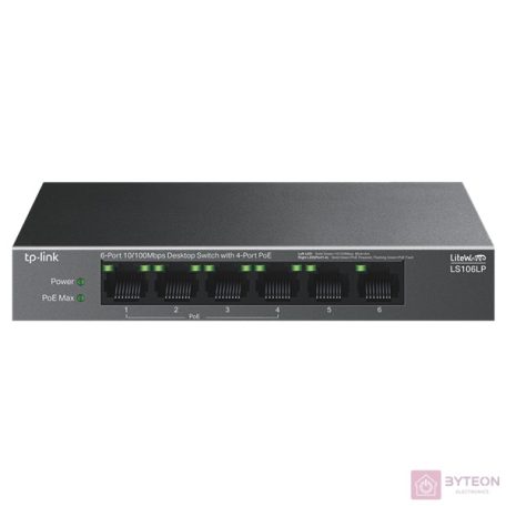 TP-Link LS106LP 6-Port 10/100Mbps Desktop Switch with 4-Port PoE