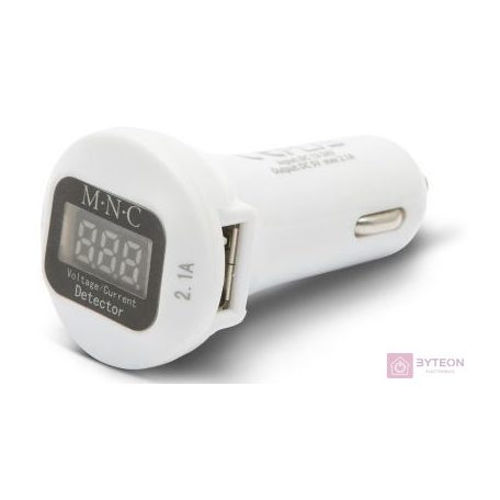 M.N.C Car Charger + Voltage meter White
